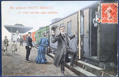 Carte postale de vacances de Saint-Brieuc, vers 1910 (d