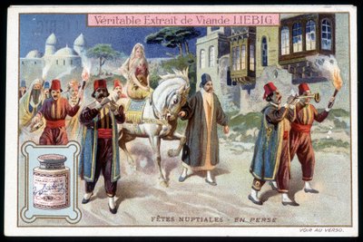 Lune de miel en Perse - chromo. Liebig, v. 1895 - French School