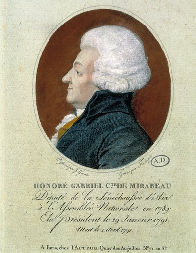 Honoré Gabriel Riqueti, Comte de Mirabeau (1749-1791) : député de la Sénéchaussée d