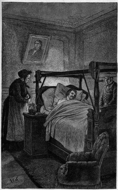 Honoré de Balzac (1799-1850), écrivain français, sur son lit de mort en 1850. - French School