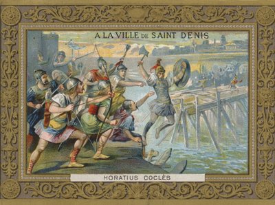 Horatius Coclès se jetant dans le Tibre, 6e siècle av. J.-C. - French School
