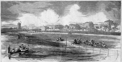 Équitation : course de chevaux sur la plage des Sables d