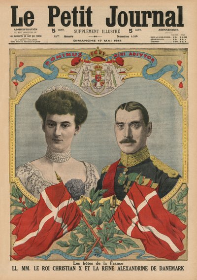 Hôtes de France, le roi Christian X et la reine Alexandrine du Danemark, illustration de couverture de 