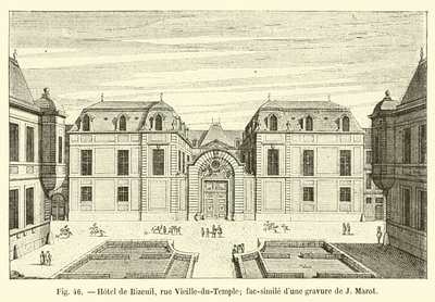 Hôtel de Bizeuil, rue Vieille-du-Temple; fac-similé d