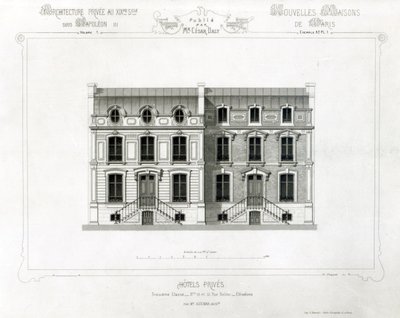 Hôtels privés, 10 & 12 Rue Balzac, Paris, de Architecture Privée au XIXe siècle - French School