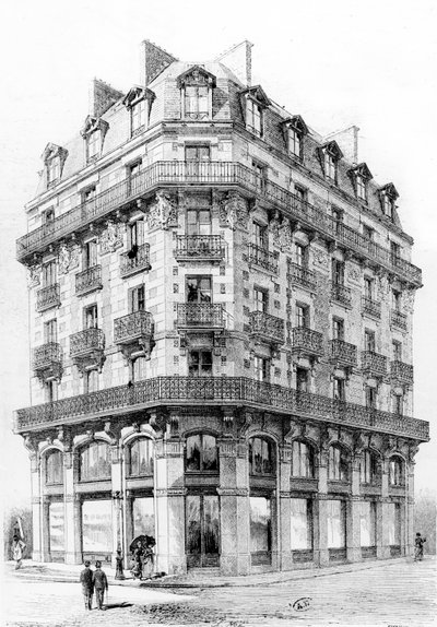 Maison rue Étienne-Marcel, Paris, fin du XIXe siècle - French School