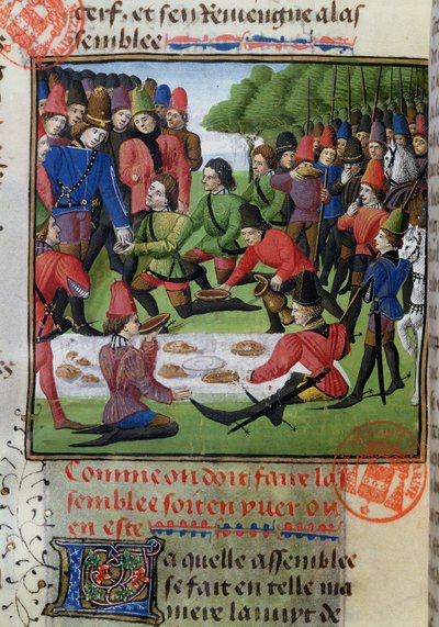 Déjeuner de chasse, du Livre de la Chasse par Gaston Phébus de Foix - French School