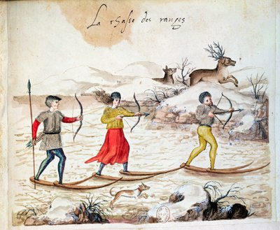 Chasse au cerf à skis - French School