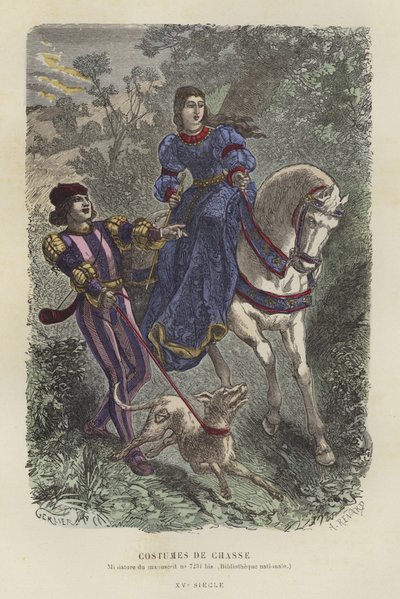 Tenue de chasse, 15ème siècle - French School