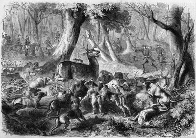 Scène de chasse - French School