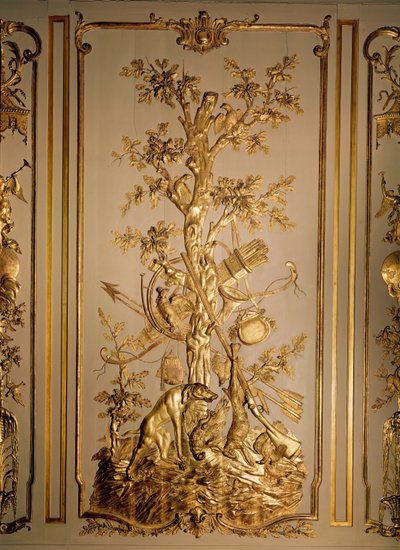 Scène de chasse, boiseries provenant de la salle à manger de l