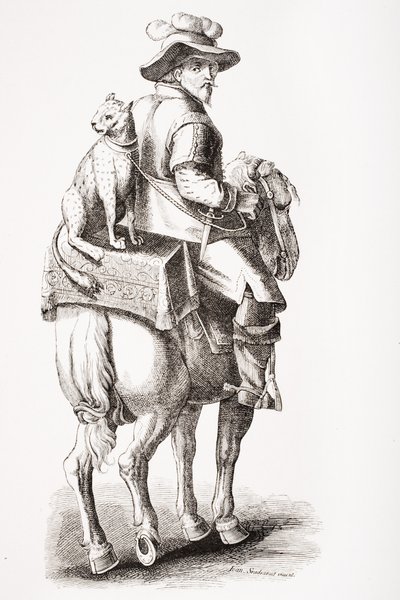 Chasse avec un léopard, d