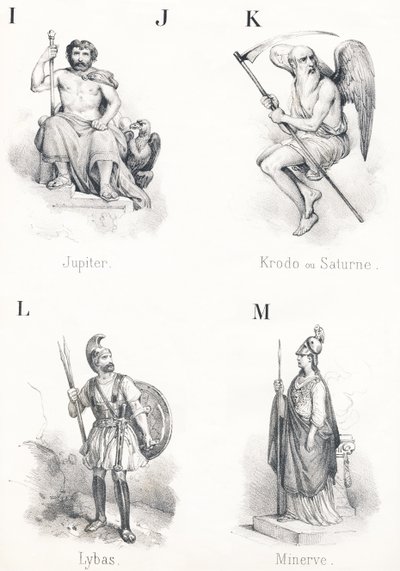 ; IJ K L M : Jupiter, Krodo, Lybas, Minerve - French School