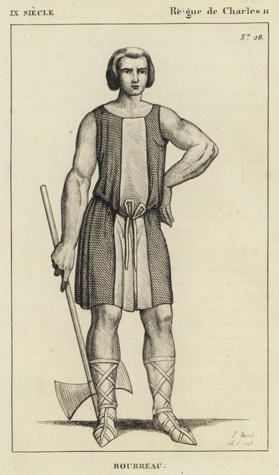 IX Siècle, Règne de Charles II, Bourreau (gravure) - French School