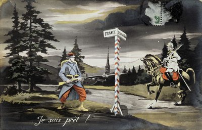 Je suis prêt, carte postale de la Première Guerre mondiale, 1914 - French School