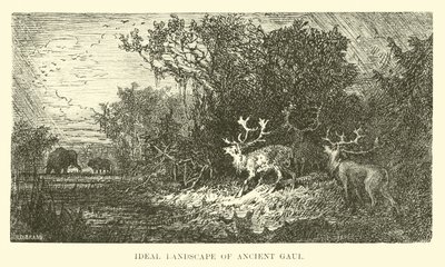Paysage idéal de la Gaule antique - French School