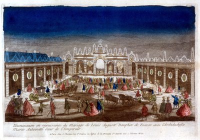 Illumination en célébration du mariage de Louis Auguste, dauphin de France (Louis XVI), avec l