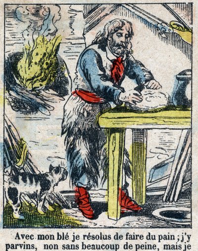 Illustration pour le livre de Daniel Defoe « Robinson Crusoé ». Imagerie d