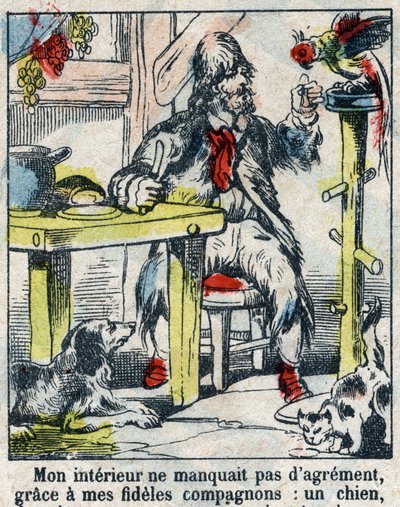 Illustration pour le livre de Daniel Defoe "Robinson Crusoé". Imagerie d
