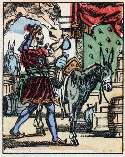 Illustration pour les Contes des Mille et Une Nuits. Ali-Baba. Gravure sur bois de l