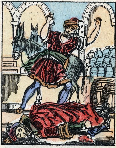Illustration pour les Contes des Mille et Une Nuits. Ali-Baba. Gravure sur bois d