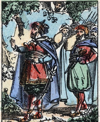 Illustration pour les Contes des Mille et Une Nuits. Ali-Baba (Ali Baba). Gravure sur bois de l