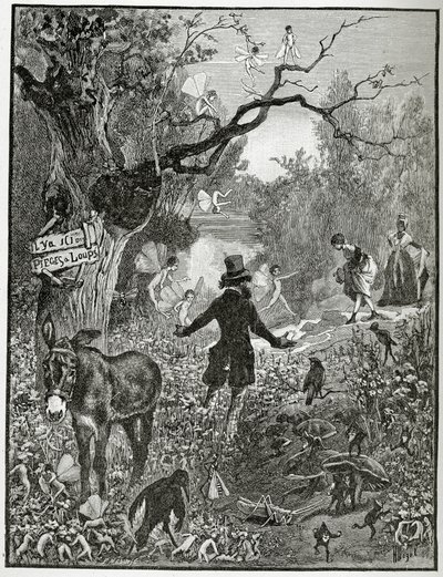 Illustration de Théâtre en liberté, 19e siècle (gravure en noir et blanc) - French School