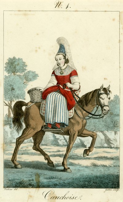 Illustration no. 4, costume Cauchoise - French School