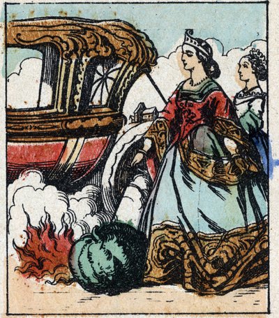 Illustration du conte de Charles Perrault « Cendrillon ou La Petite Pantoufle de verre ». Gravure sur bois d