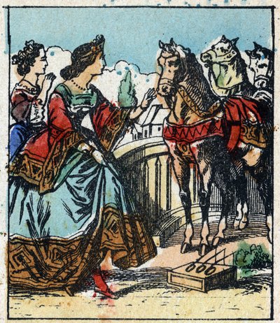 Illustration du conte de Charles Perrault "Cendrillon ou La Petite Pantoufle de verre". Gravure sur bois de l