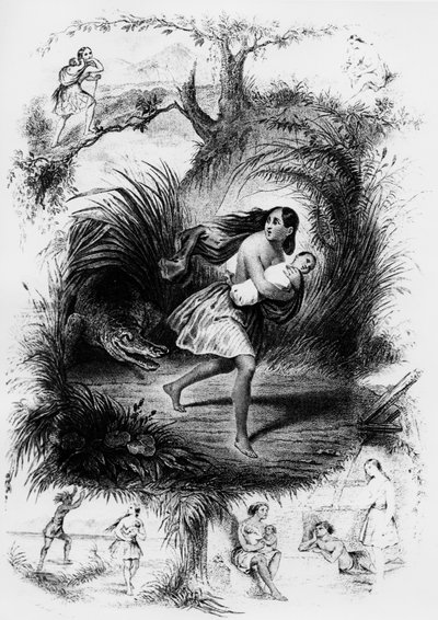 Illustration du roman "Les Natchez" de François René de Chateaubriand - French School