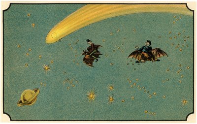 Illustration du livre « Voyage dans la lune avant 1900 » par A. de Ville-d