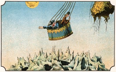 Illustration du livre « Voyage dans la lune avant 1900 » par A. de Ville-d