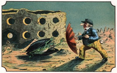 Illustration du livre "Voyage dans la lune avant 1900" par A. de Ville-d