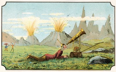 Illustration du livre "Voyage dans la lune avant 1900" par A. de Ville-d