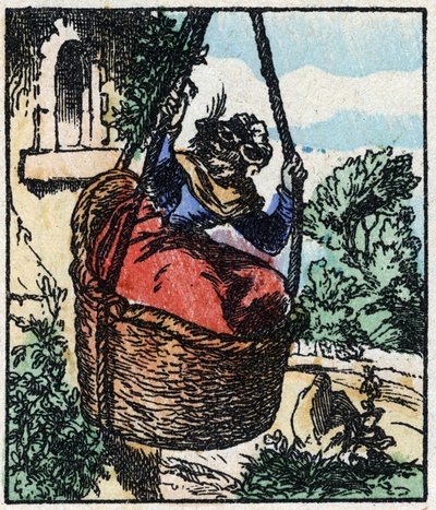 Illustration du conte « Raminagrobis et les souris » Gravure sur bois de l