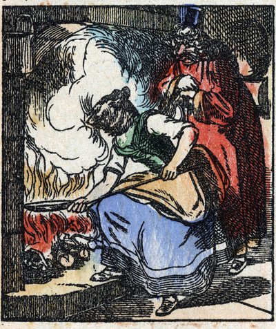 Illustration du conte « Raminagrobis et les souris » Gravure sur bois d