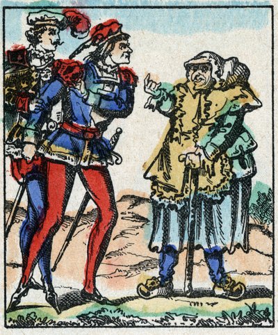 Illustration du conte "Les Aventures de Grand Flandrin" Gravure sur bois de l