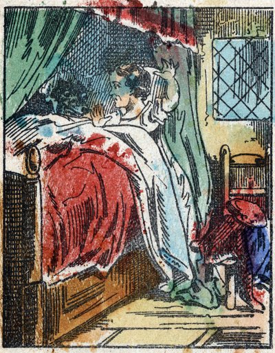 Illustration du conte "Le Petit Chaperon Rouge" par Charles Perrault. Gravure sur bois de l