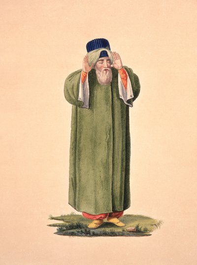 Imam appelant à la prière, probablement par Cousinery, période ottomane, troisième quart du 18ème siècle - French School