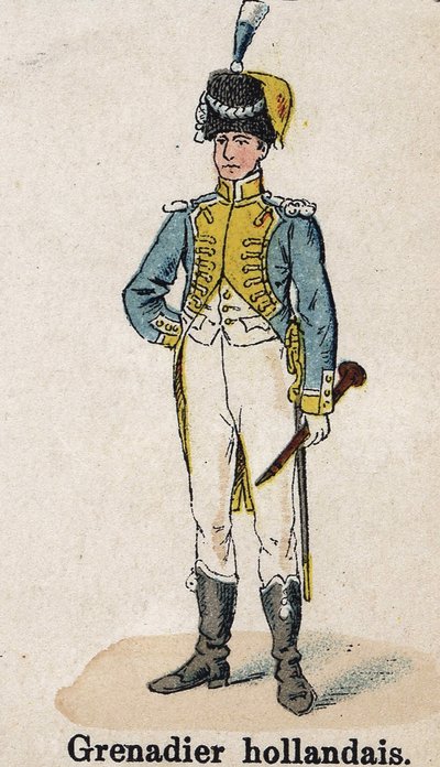 Garde impériale Napoléon Ier : Grenadier hollandais - Musicien. Planche du livre Les Uniformes de l