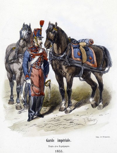 Garde impériale : train des équipages en 1855 - dans "Histoire de l