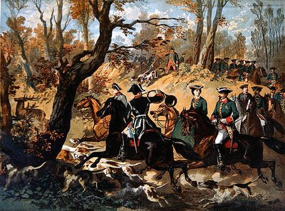 Chasse impériale au cerf dans la forêt de Compiègne (c.1860) - French School