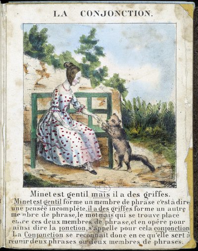 Dans « La grammaire en images », album feuillet, vers 1850 - French School