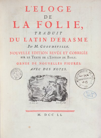 Éloge de la folie, 1751 - French School