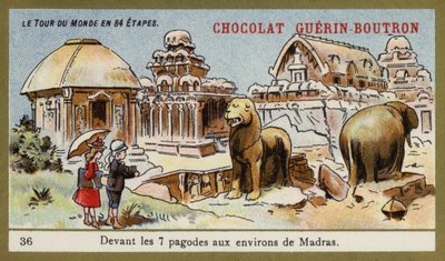 Devant les sept temples dans la région de Madras - French School