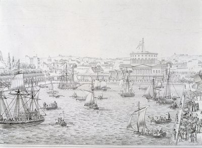 Inauguration du Bassin de la Villette, Paris mai 1821 - French School