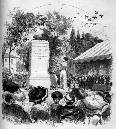 Inauguration du monument dédié au peintre Jean Baptiste Camille Corot (1796-1875) à Ville-d