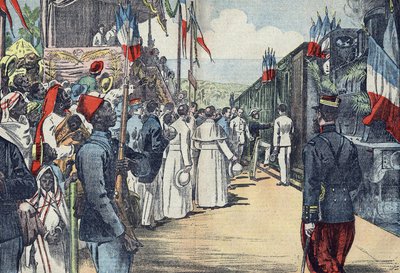 Inauguration du chemin de fer reliant Thiès à Kayes au Sénégal, début du 20e siècle - French School