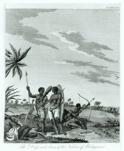 Habitants de Madagascar, du volume 2 de Mémoires et Voyages du comte Benyowsky, publié en 1790 - French School